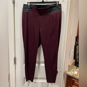 Maurices Maroon Burgundy Ponte Stretch Pants Sz 1x